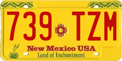 NM license plate 739TZM