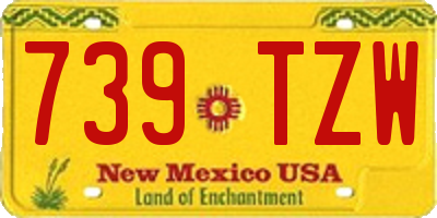 NM license plate 739TZW