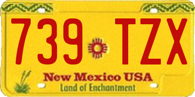 NM license plate 739TZX