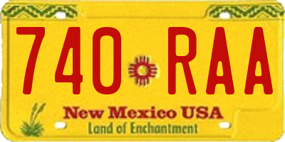 NM license plate 740RAA