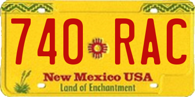 NM license plate 740RAC