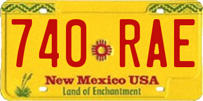 NM license plate 740RAE