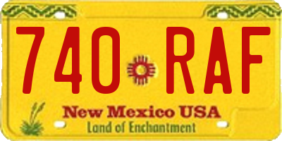 NM license plate 740RAF