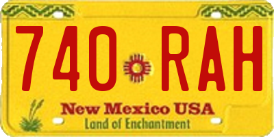 NM license plate 740RAH