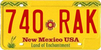 NM license plate 740RAK