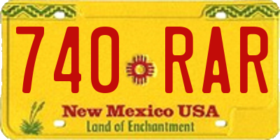NM license plate 740RAR