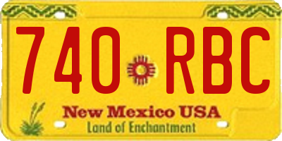NM license plate 740RBC