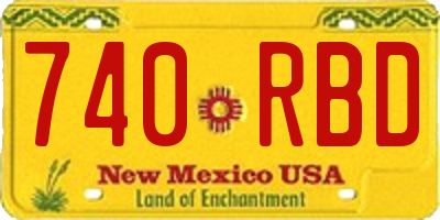 NM license plate 740RBD