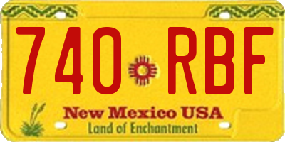 NM license plate 740RBF