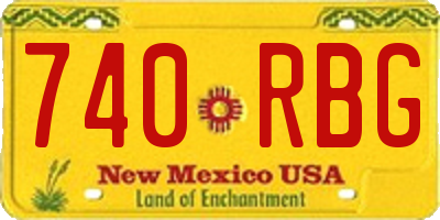 NM license plate 740RBG