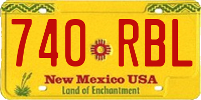 NM license plate 740RBL