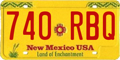 NM license plate 740RBQ