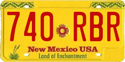 NM license plate 740RBR