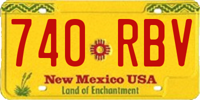 NM license plate 740RBV