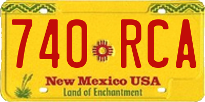 NM license plate 740RCA