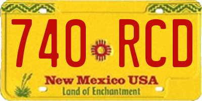 NM license plate 740RCD