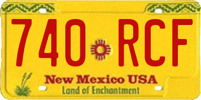 NM license plate 740RCF
