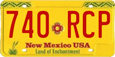 NM license plate 740RCP