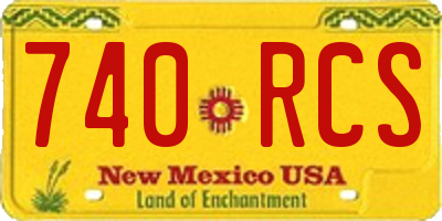 NM license plate 740RCS