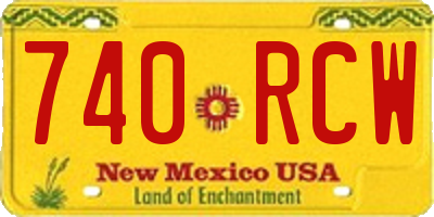 NM license plate 740RCW