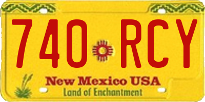 NM license plate 740RCY