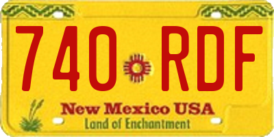 NM license plate 740RDF