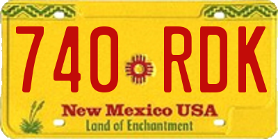 NM license plate 740RDK