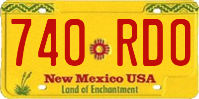 NM license plate 740RDO