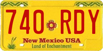 NM license plate 740RDY
