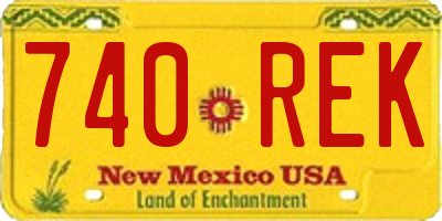 NM license plate 740REK