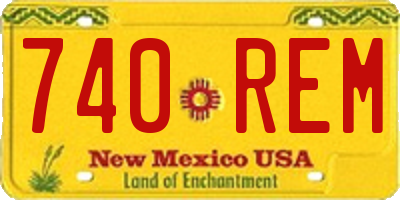 NM license plate 740REM