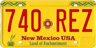 NM license plate 740REZ