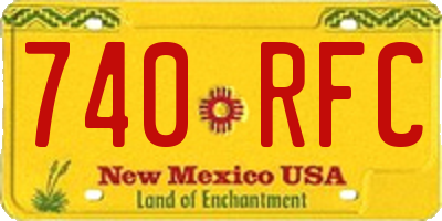 NM license plate 740RFC