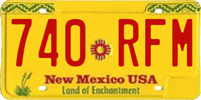 NM license plate 740RFM
