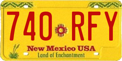 NM license plate 740RFY