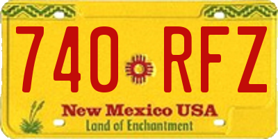 NM license plate 740RFZ