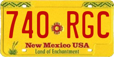 NM license plate 740RGC
