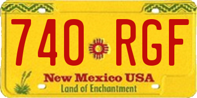 NM license plate 740RGF