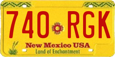 NM license plate 740RGK