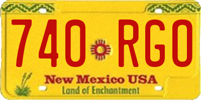 NM license plate 740RGO