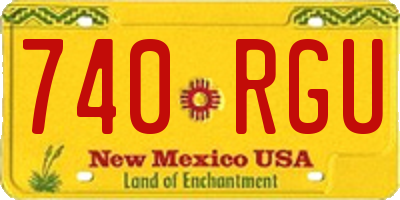 NM license plate 740RGU