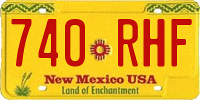 NM license plate 740RHF