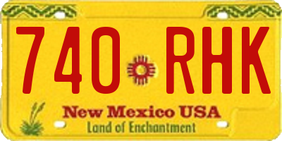 NM license plate 740RHK