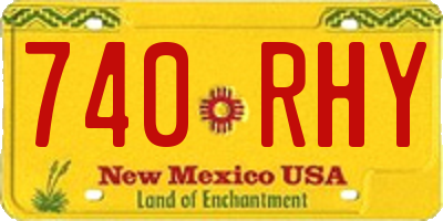 NM license plate 740RHY