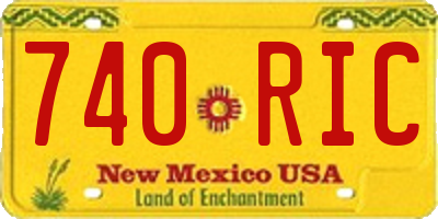 NM license plate 740RIC