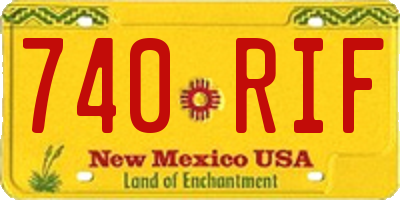 NM license plate 740RIF