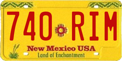 NM license plate 740RIM