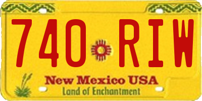 NM license plate 740RIW