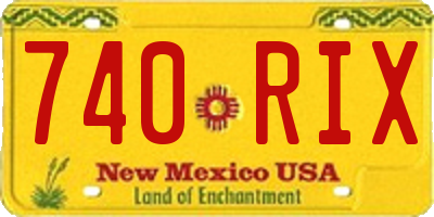NM license plate 740RIX