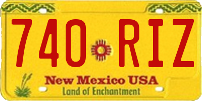 NM license plate 740RIZ